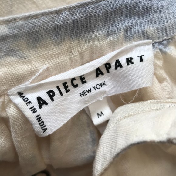 Apiece Apart Mitte Blouse Top Shirt Womens Medium Ivory Blue Button Down Tie Dye - Picture 5 of 11